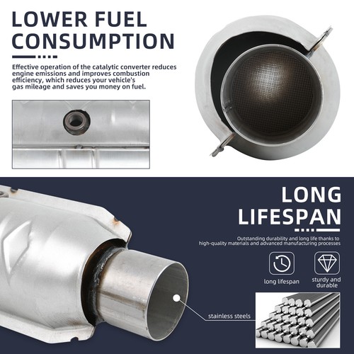2.5" In/Out Catalytic Converters w/ Heat Shield For HONDA PILOT 3.5L 2009-2015 - Picture 7 of 15