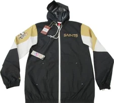 New Orleans Saints Men Mitchell & Ness Light Weight Zip Windbreaker Jacket $95