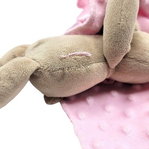 Carter's Child of Mine Minky Bear Lovey Plush Pink 10.75" Brown Satin Security - Picture 12 of 12