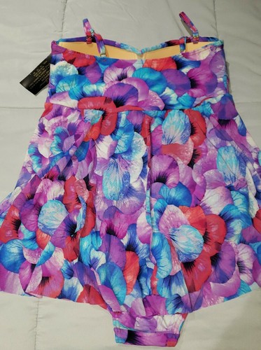 Alisha Levine Swim Dress Padded Bra 1pc Swimsuit US Size 8 NWT - Picture 2 of 6