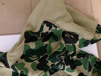 Authentic a bathing ape bape abc camo patchwork full zip hoodie