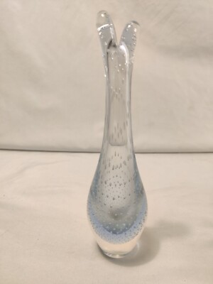 FINE KASTRUP HOLMEGAARD BY PER LUTKEN CONTROLLED BUBBLE Vase Duck Mouth MCM 7''