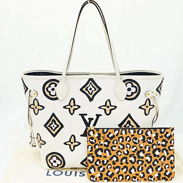 Louis Vuitton Neverfull MM Set, Wild At Heart White and Leopard