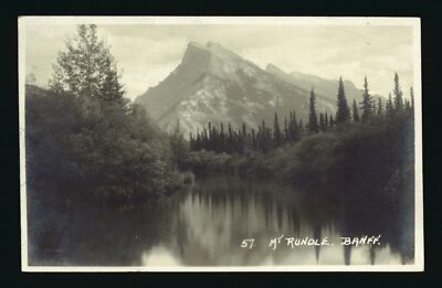 Mt Rundle Banff Mount Rundle with a river in the foreground Old Photo 5