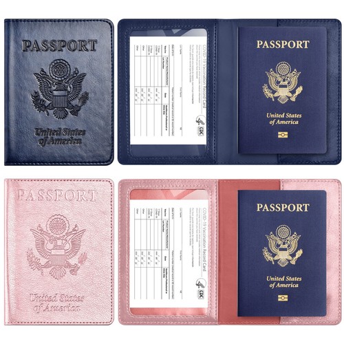 2Pack Passport Holder Wallet Cover Case, Travel Essentials for Women and Men - Bild 14 von 14