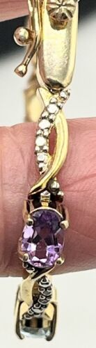 Vintage Disigner FAS Multi Gem 1 Diamond Vermeil 925 Sterling Silver Bracelet - Picture 3 of 10