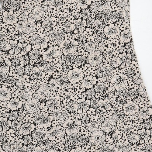 Dorothy Perkins Mujer Beige Floral Viscosa Línea A Talla 10 Cuello Redondo Botón - Imagen 10 de 10