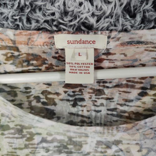 Sundance Burnout Breathable Long Sleeve Top Abstract Art Multicolor Womens L - Picture 5 of 8