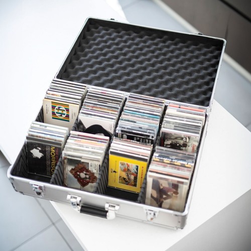 CD Aufbewahrungsetui Aluminium Metall DJ große Flugbox - für 120 CDs oder Game Discs - Bild 3 von 16