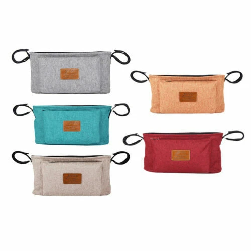 Organizadores y bolsas de red rojos para carritos y sillas de bebé