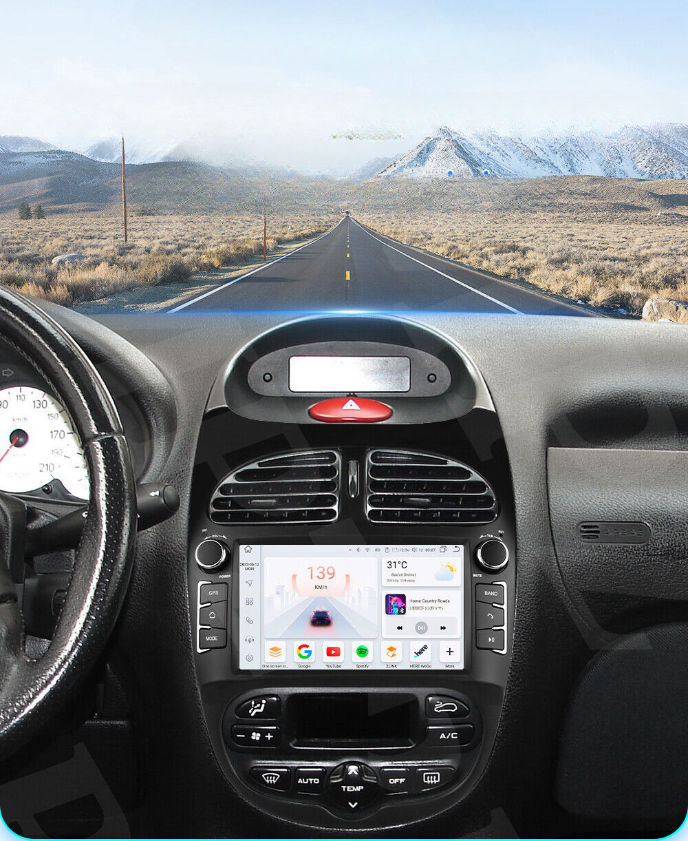 Autoradio CarPlay sans fil et Android Auto pour Peugeot 206 Bluetooth avec Radio RDS