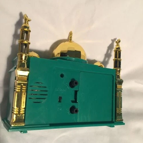 AZAN CLOCK Mosque-Shape AZAN Alarm Clock (with 3-minute full Mecca AZAN )  green - Image 4 of 4