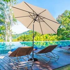9 FT Patio Umbrella Outdoor Market Table Umbrella w/Crank Tilt for Garden Yard
