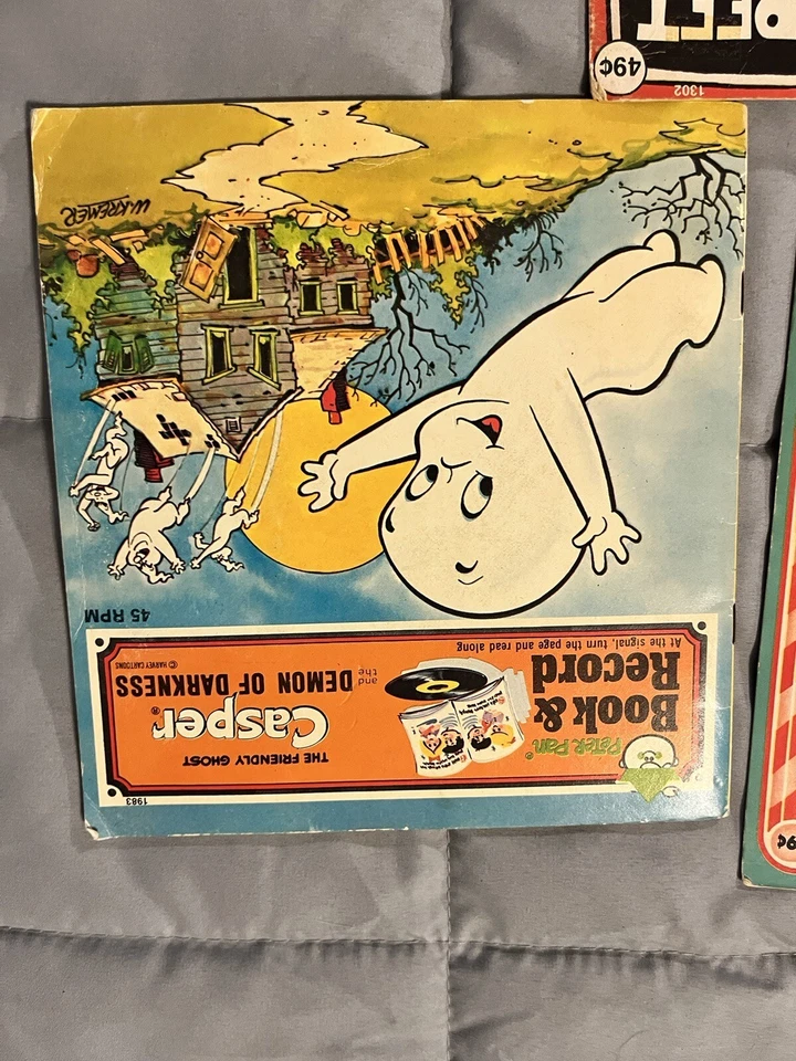 VINTAGE 1950s RECORD 45 RPM CASPER JUNGLE FRIENDS BOOK Lot Cinderella Red Riding Foto 4 de 4