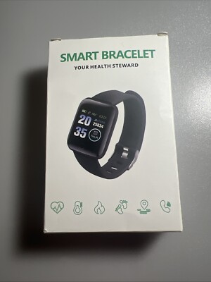 Smart Bracelet Watch Model i13 - Teal Band / Black Unit - NEW