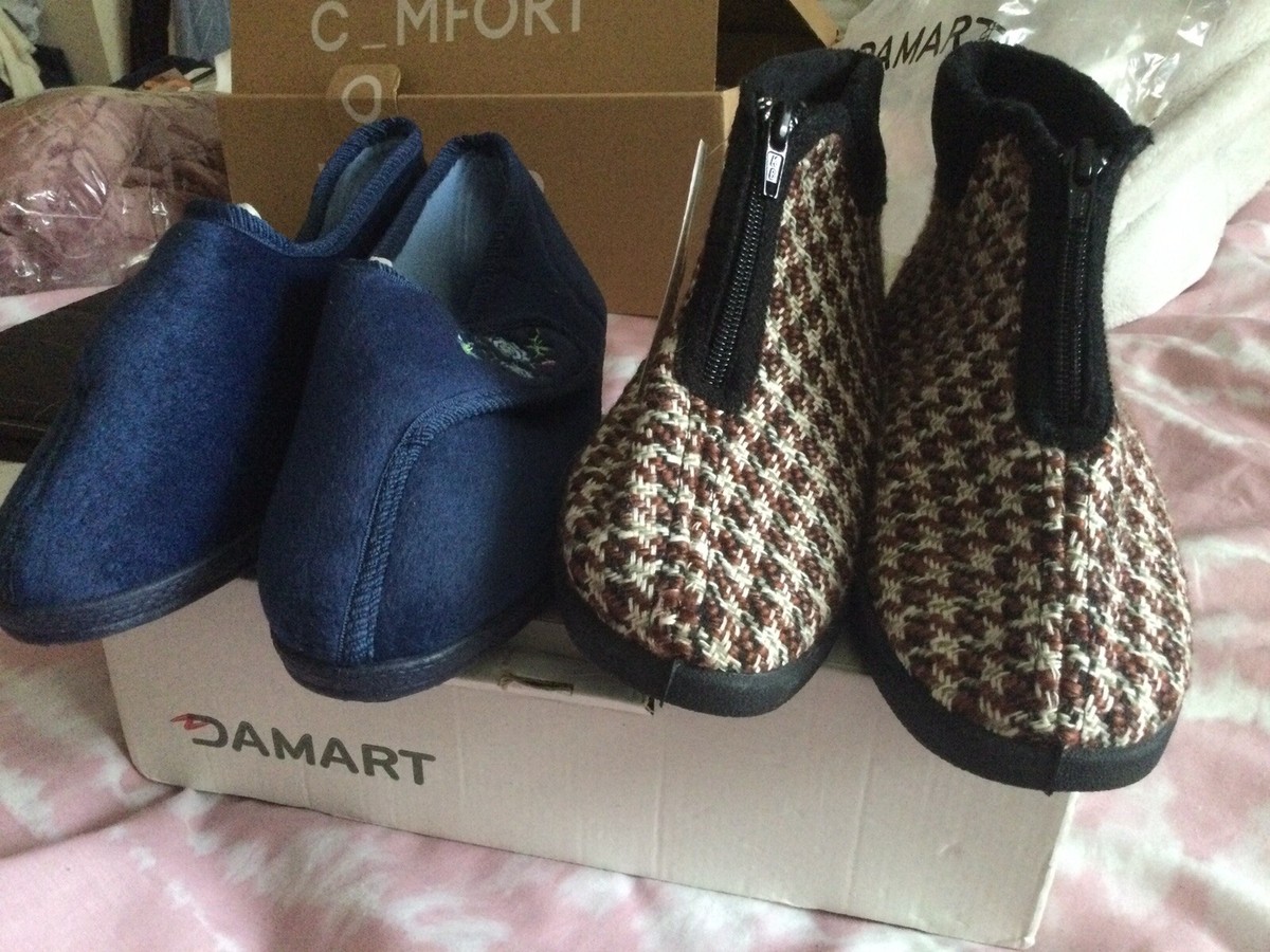 Two Pairs Of Ladies Damart Slippers Size UK