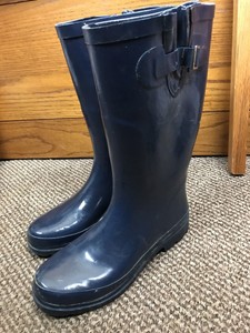 navy blue tall leather boots