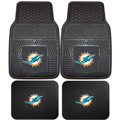 New 4pcs Nfl Miami Dolphins Car Truck Front Back 3 D Rubber Floor