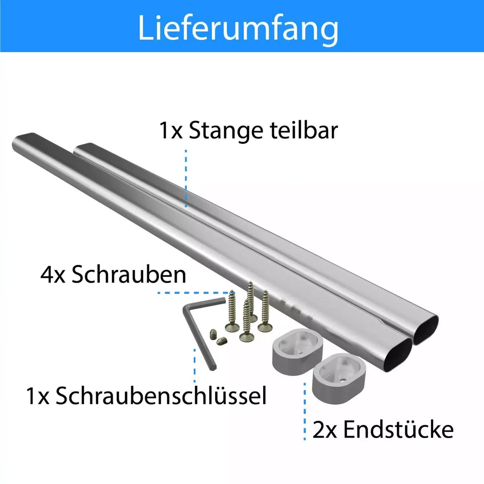 Kleiderstange Schrankrohr Ausziehbare Teleskopstange Edelstahl 41-130cm Onpira® - Bild 3 von 4