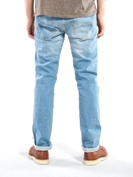 AUTHENTIC NUDIE JEANS DENIM CO GRIM TIM ORG INDIGO BLENCH BLUE