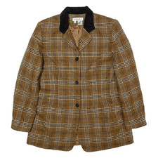 Vintage Chaus Womens Blazer Jacket Brown Wool 90s Check L