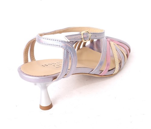 Isabelle 371b Multicolor Leather Open Toe Heel Sandals 36.5 / US 6.5 - Picture 4 of 8