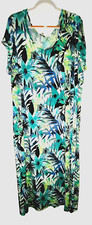 Plus Size Avenue Maxi Dress 26 28 Floral Blue Green White Yellow Black Womens