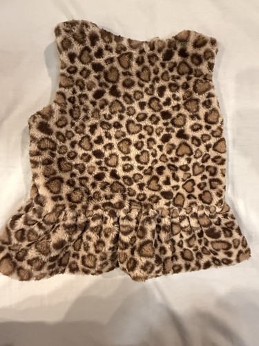 Rachael Zoe Girls Medium 7/8 years Faux Fur Cheetah Print Full Zip Sweater Vest - Picture 7 of 8