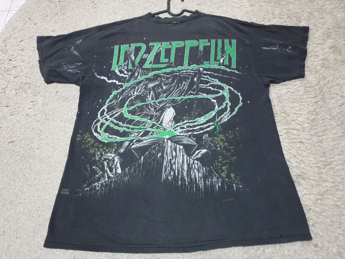 Rare Vintage 90s Led Zeppelin Wizard all over print Rare Vintage 90s Led Zeppelin Wizard all over print