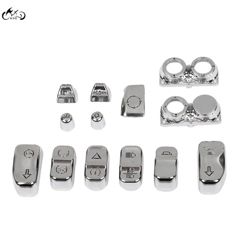 13x Chrome Hand Control Switch Housing Button Cover Cap For Harley Touring 14-23 - Picture 10 of 13