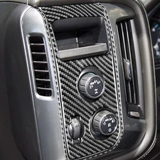 For Silverado SIERRA 2014-18 Real Carbon Fiber Dash Headlight Switch Panel Cover