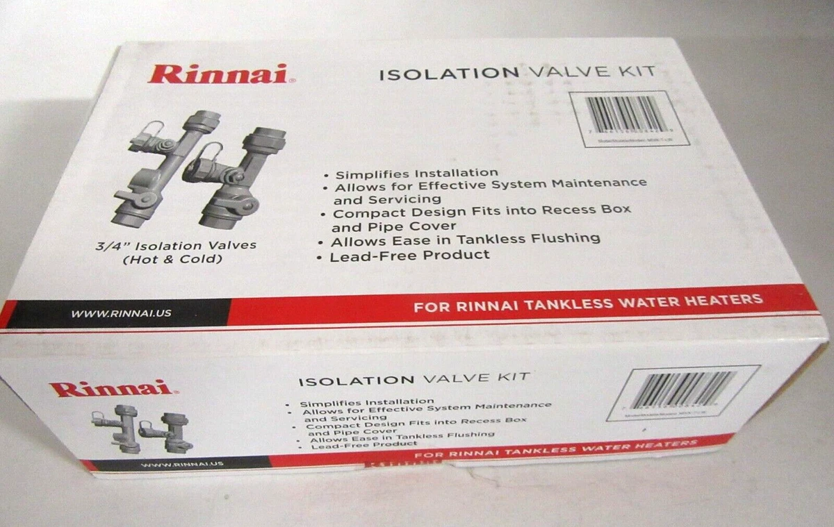 Rinnai 3/4 Tankless Water Heater Isolation Valve Kit MIVK-T-LW Hot Cold |  eBay