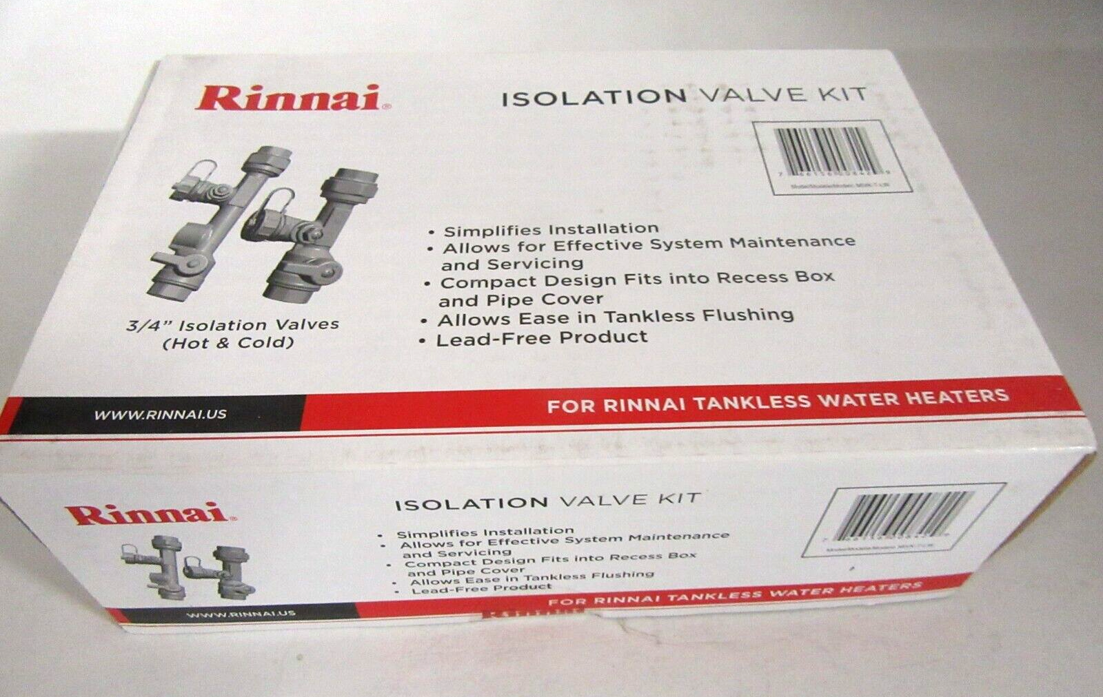 Rinnai 3/4u0026#034; Tankless Water Heater Isolation Valve Kit MIVK-T-LW Hot  Cold | eBay