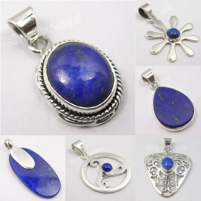 CLEARANCE STORE 925 Pure Silver LAPIS LAZULI Online Pendant Women Choose Jewelry