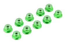 Apex RC Products Green 4mm Aluminum Serrated Nylon Locknut Wheel Nut Set  #9802