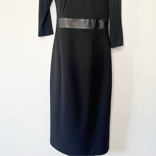 MICHAEL KORS Collection klassisches schwarzes Cocktailkleid aus Wolle aus Krepp Größe 4 - Bild 4 von 9