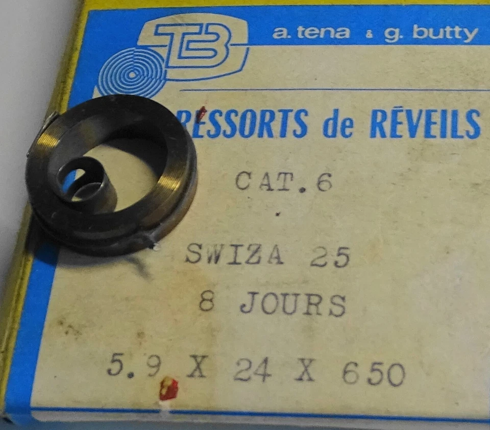 UN RESSORT REVEIL SWIZA 25 - 8 JOURS - CAT.6