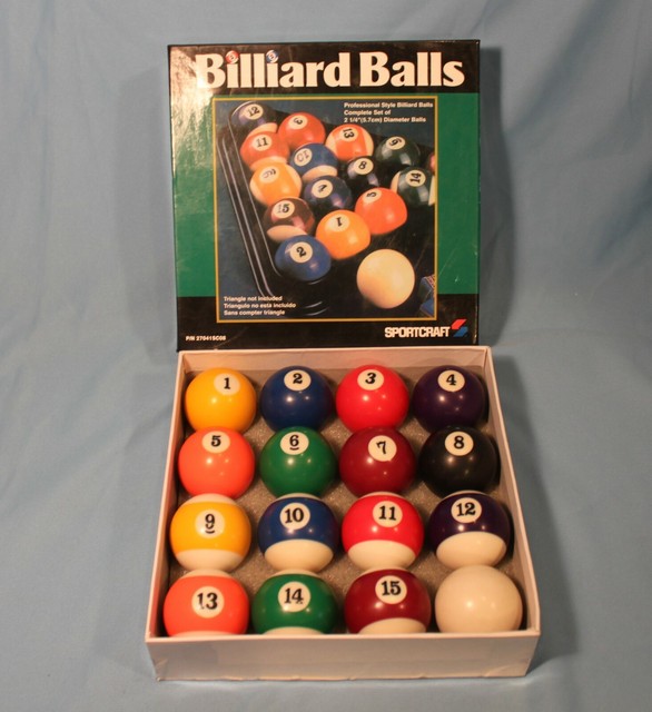Sportcraft Professional Style Billiard Balls Complete Set 2 1/4" Pool