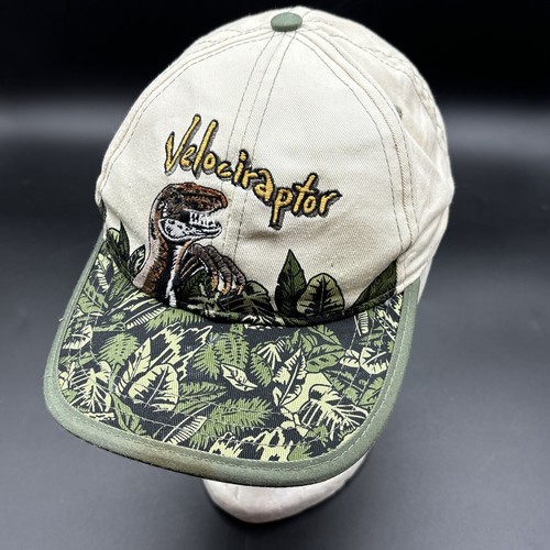 Jurassic Park hat cap kids embroidered velociraptor. Kids 3-7