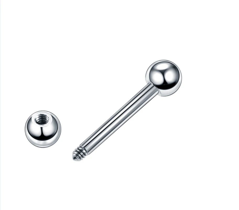 Piercing barretta barbell in acciaio orecchio bilancino lingua orecchino lobo - Immagine 4 di 4