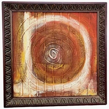 Original Painting Framed Jasper Johns Style Abstract Expressionist & Pop Art Red