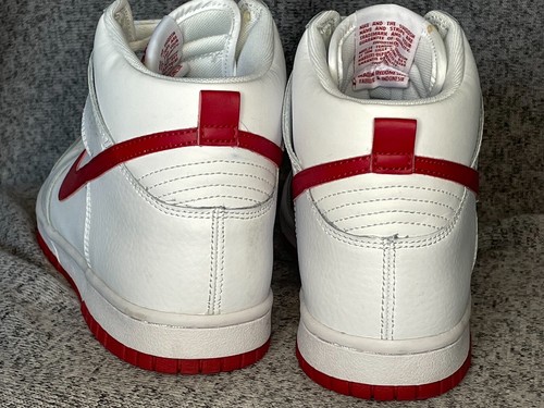 Nike Dunk SB high Men's 8.5 shoes White and Red classics - Picture 2 of 12