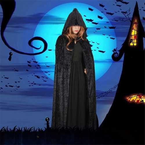 Party Cosplay Hooded Adult Kids Vampire Robe Halloween Cape Costume Cloak - Picture 6 of 17