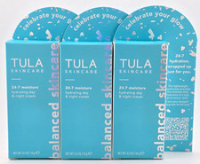 3 x Tula Skincare 24-7 Moisture Hydrating Day Night Cream .5 oz Ea Travel Size
