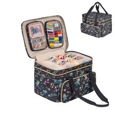 Double Layer Sewing Organizer with 2Detachable Pouches, Extra Large Capacity ...