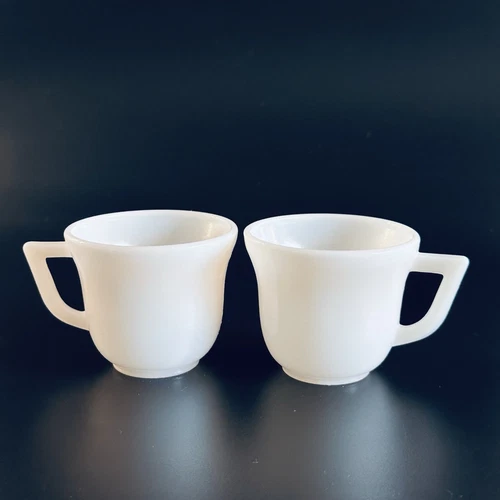 Vintage Rigopal Pyrex Argentinian Milk Glass Coffee Espresso Cups Mid-Century