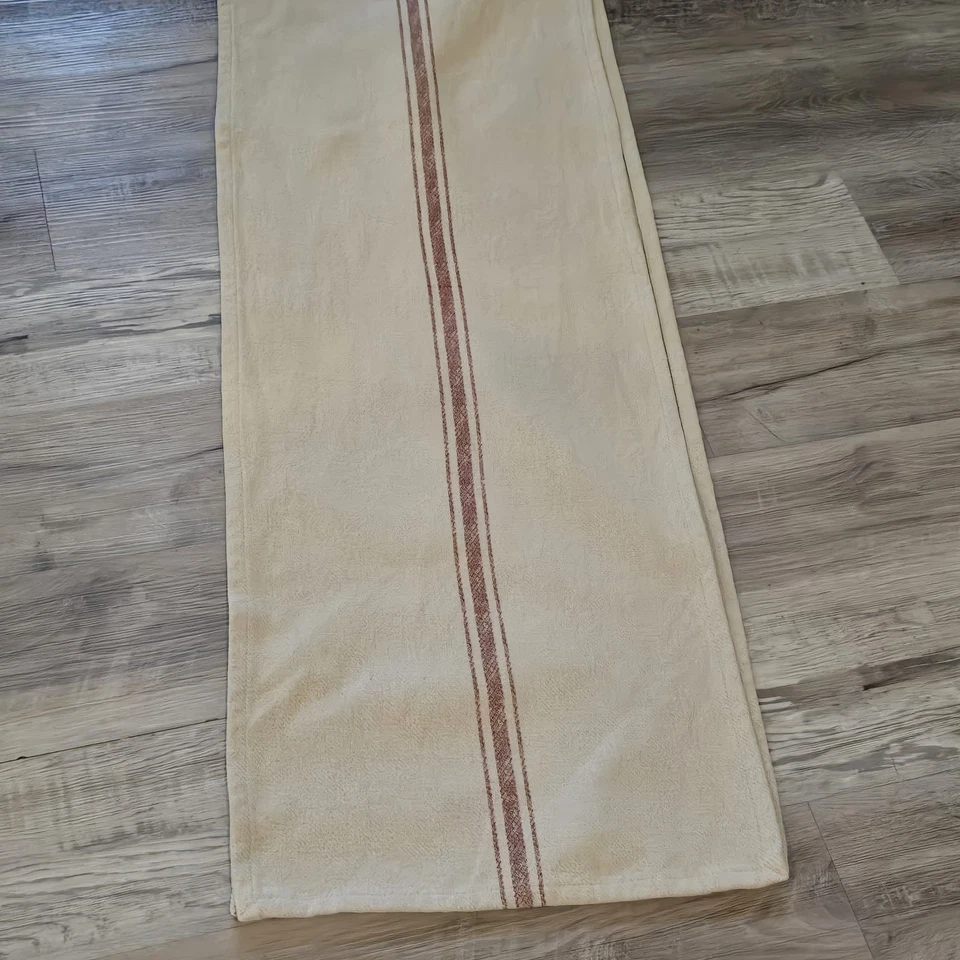 Pottery Barn w/Red Stripes Table Runner 17.5x108" Natural Oatmeal - Image 3 of 4