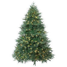 7 Ft Christmas Tree Green Artificial Christmas Tree Iron Feet for Holiday Dec...