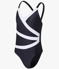 Size 12-14 J.E Sterguard Girls one-piece kids Black White