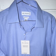 Bill Blass Modern Fit Blue Dress Shirt Long Sleeve 15-15.5 32/33